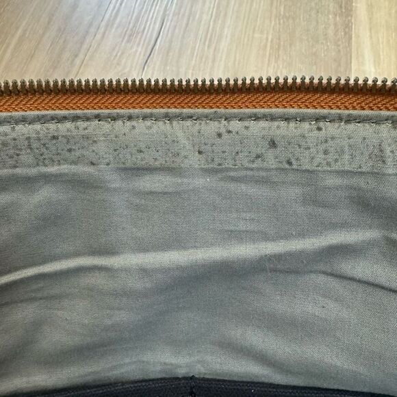 Sailor Jerry Artisan Crafted Blue Brown Leather Handle Tooled Shoulder Bag Purse - Picture 6 of 9